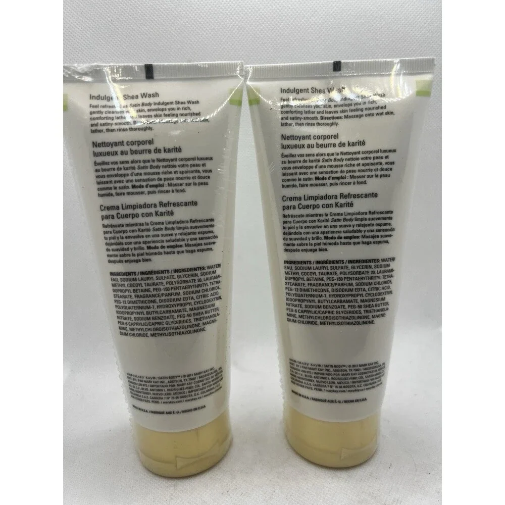 2 Mary Kay Satin Body Indulgent Shea Wash 6.5oz White Tea & Citrus full size